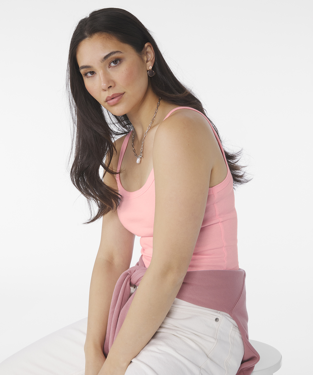 Women?s micro rib spaghetti strap tank