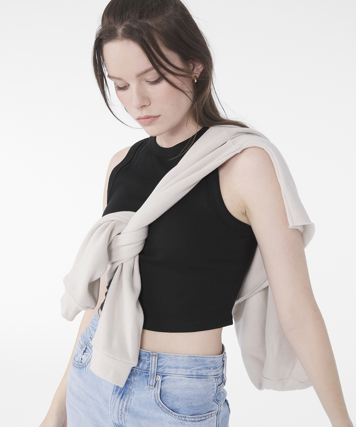 Women?s micro rib muscle crop tank