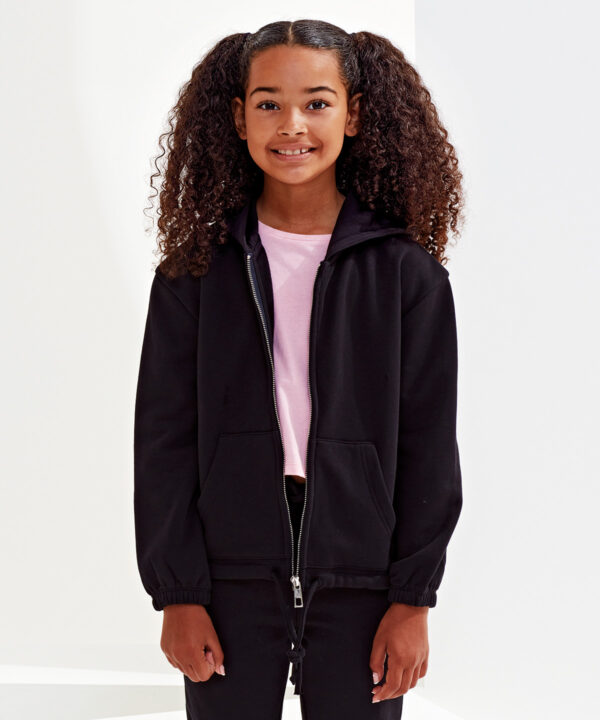 Kids TriDri? recycled cropped oversize full-zip hoodie